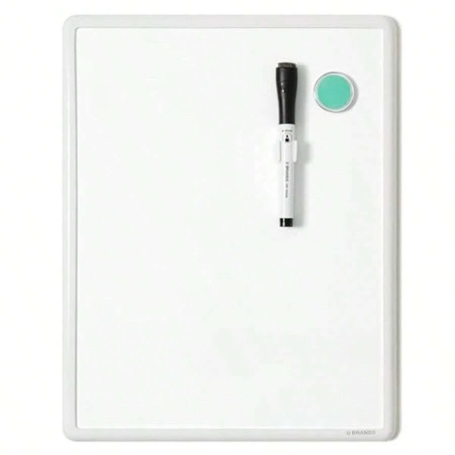 U Brands Contempo - Pizarrón magnético de borrado en seco, pulgadas, armazón blanco, 252U00-04, Sencillo, Blanco, 11 X 14 - Blanco - Ver 1