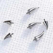 1pc F136 Titanium Alloy Mini Devil Horn Internally Threaded Labret Stud, Taper Earring Piercing Jewelry Replacement, 0.9 Gauge - Lip Stud (1 Piece) - View 6
