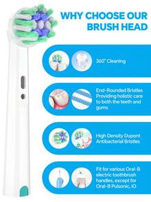 4/12/20 Pcs Compatible With OralB Electric Toothbrush Replacement Cross Clean Brush Heads, Toothbrush Head Refills Compatible With Oralb Pro Series Electric Toothbrushes - View 6