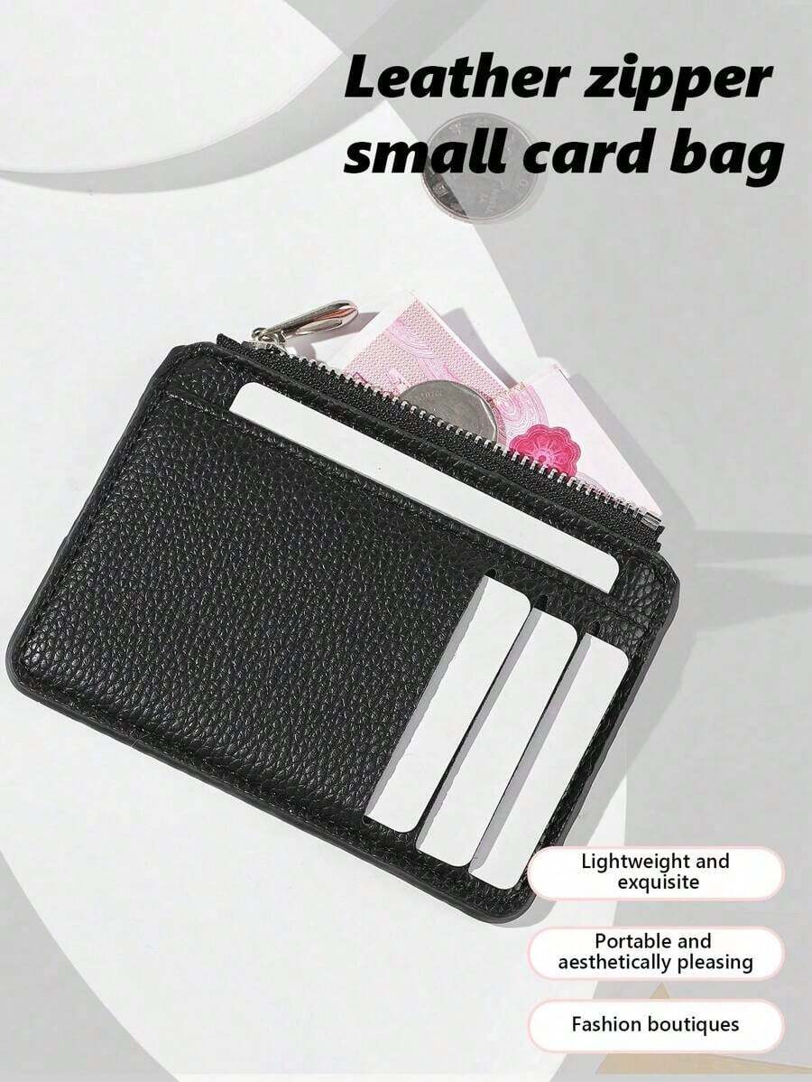 [Cartera Elegante para Mujer] Cartera Delgada de Doble Pliegue - Diseño Minimalista con Monedero, Regalo Perfecto para Cumpleaños/Aniversario - Albaricoque - Ver 1