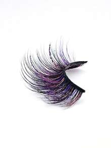 Mkhlina Ombre Rainbow Faux Mink Lashes, Wispy Fluffy Colored False Eyelashes, 3D Dramatic Volume Lashes For Festival & Stage Makeup - Fluffy Lashes - View 5
