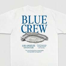 OFERTA: Camiseta Unisex de Peso Pesado Los Angeles Dodgers Azul - Estilo Streetwear Premium de Béisbol LA Dodgers Adecuado como regalo. playera de mujer. blusas>elegantes. boho chic,Top de m - Blanco 3 - Ver 1