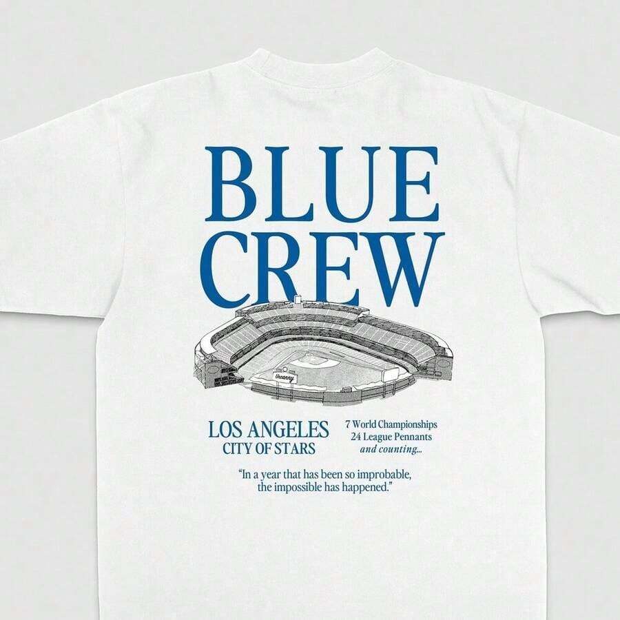 OFERTA: Camiseta Unisex de Peso Pesado Los Angeles Dodgers Azul - Estilo Streetwear Premium de Béisbol LA Dodgers Adecuado como regalo. playera de mujer. blusas>elegantes. boho chic,Top de m - Blanco 3 - Ver 1