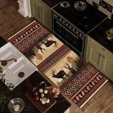 1pc Vintage Floral Pattern Printed Rug, Long Doormat Series, Indoor Entrance Mat, Bedroom Bedside Mat, Kitchen Mat, Suitable For Living Room, Laundry Room, Bathroom - Multicolor - View 3