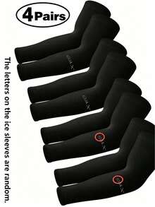 4-Piece Universal Sun Protection And Cooling Arm Sleeves For Both Men And Women. Compression Arm Sleeves For Football, Golf, And Volleyball Sports. Sun Protection Against UV Rays. Can Cover Tattoos. Also Suitable For Gardening And Other Activities. - Multicolor - View 8