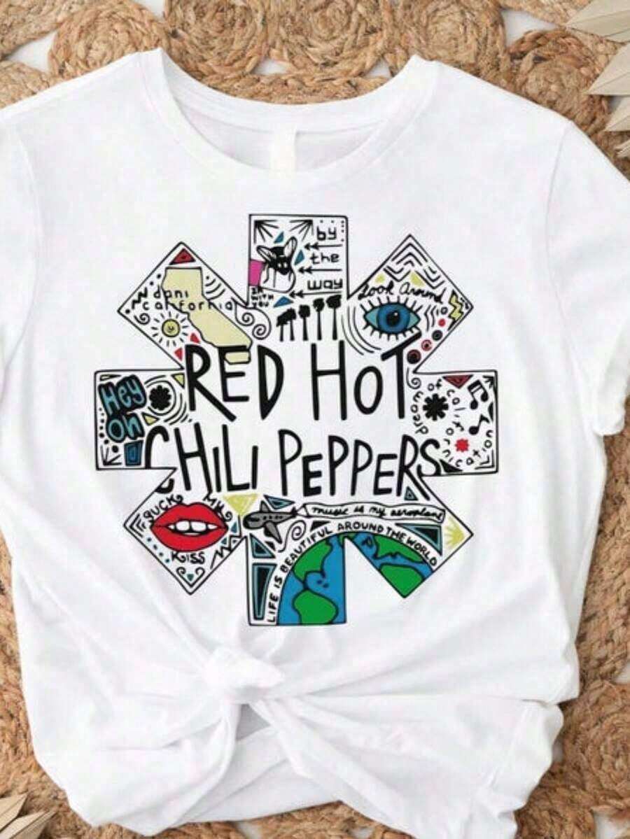 Cute And Casual Unisex T-Shirts, Premium Fabric, Rock Band T-Shirts - 198 USA Pyromania, Crew Neck, Short Sleeve, Casual Short Sleeve T-Shirts For Men And Women - 白色 7 - 查看 1
