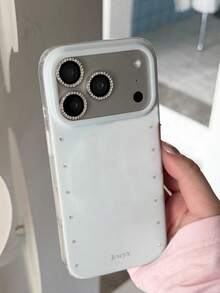 Simple Cute DIY Rhinestone Stickers Solid Color Shockproof Bumper Phone Case Compatible With IPhone 17 Pro Max 16 15 14 13 Pro Max 15 17 16 13 14 Pro 17 15 13 16 Back Cover For Girl Gift - Blue - View 1