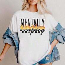 Camisetas de Verano, Camisetas Mentalmente Picantes, Camisetas de Salud Mental, Camisetas Inspiradoras para Mujer, Concientización sobre Salud Mental, Camisetas de Trabajo para Mujer, Camisetas con Cuello Redondo Estampadas, Camisetas Gráficas para Mujer, Ropa de Verano para Mujer, Ropa de Pascua para Mujer, Ropa para Festivales, Ropa de Verano, Ropa de Primavera para Mujer, Ropa para el Día de la Madre, Ropa Holgada y Cómoda, Ropa de Verano de Algodón Puro - Blanco 2 - Ver 3