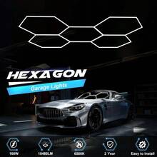 Hexagonal LED Light 5 Lights Ceiling Lamps Workshop Show - White - View 4