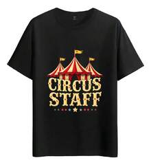 Muscle Freaks T-Shirt With Circus Style Graphic Design - Black - View 1
