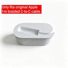 Organizador de cables impreso en 3D compacto, compatible con dispositivos Apple - Enrollador de cable USB-C trenzado & de goma portátil de 1M, accesorio de escritorio para viaje, oficina y hogar - Ver 9