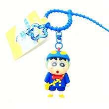 MINISO Crayon Shin-Chan Cartoon Keychain With Playful Expressions, Ideal For Backpack, Handbag, Or Key Decoration, Fun Collectible Accessory, Vibrant And Durable Design, Multiple Styles Available - Royal Blue - View 6