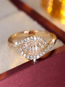 1 Stück Retro-Augen-förmiger Zirkonia-Ring, modischer mikro-eingelegter Zirkonia-Damenring, luxuriöser eleganter personalisierter Accessoire - Ring - Übersicht 10