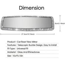 Rhinestone Decorated Car Rearview Mirror Cover, Creative Personalized Cute Accessory For Women - one-size - View 3