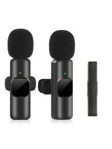 Micrófono de solapa inalámbrico K60 compatible con teléfonos inteligentes Android para grabación de video y audio, vlogging - Negro - Ver 11