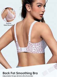 2pcs Womens Jelly Bras Wireless Comfortable Soft Push Up Bralettes Seamless Tshirts Bras Deep V Everyday Bras - Multicolor - View 3