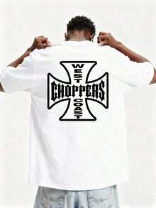 West Coast Choppers camiseta de hombre con estampado que representa una veneración a la cultura de las motocicletas personalizadas y una búsqueda del espíritu libre, representando un estilo de vida con 100% algodón - Blanco - Ver 1