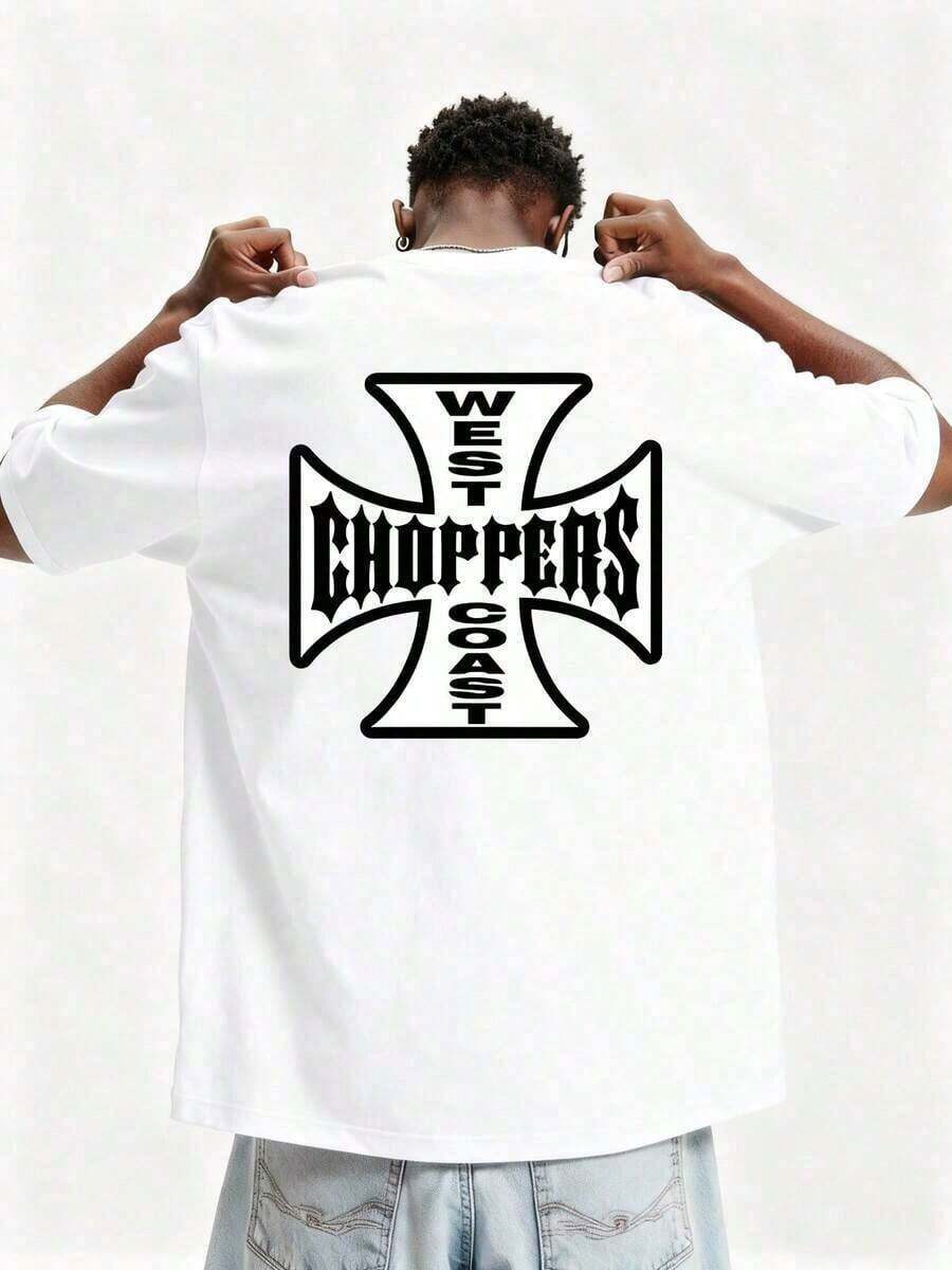 West Coast Choppers camiseta de hombre con estampado que representa una veneración a la cultura de las motocicletas personalizadas y una búsqueda del espíritu libre, representando un estilo de vida con 100% algodón - Blanco - Ver 1