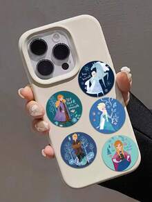 500pcs Disney Frozen Roll Stickers - Elsa & Anna Princess Self-Adhesive Round Labels, Suitable For Phone Cases, Gifts, Envelopes, Scrapbooks, Party Favors, Teen DIY Decoration - Navy Blue - View 9
