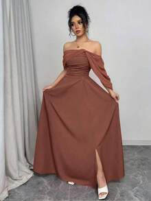 Women Midi Dresses - Redwood - View 3
