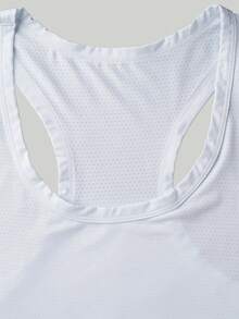 Norcotton 透氣網眼男士背心，白色百搭休閒運動內搭衫，無袖夏季款 - 白色 - 查看 5