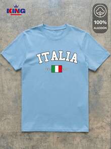 King T-shirt Men T-Shirts - Celeste-est-blanco - View 2