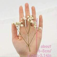 100/50 piezas Flores artificiales pequeñas de aliento de bebé blancas - Flores artificiales teñidas vibrantes adecuadas para decoración de bodas, decoración de invitaciones, manualidades DIY, corsage, decoración del hogar, decoración de mesa, decoración de oficina - Blanco puro - Ver 9