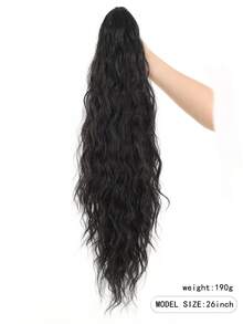 26 Inch Long Wavy Curly Synthetic Hair Braid, Heat Resistant Fiber Material, Suitable For Daily Wear For Women And Girls Summer Hair Accessories Beach Claw Clips Vacay Hair Clips Fashion Hair Claws,Travel,Birthday - Black Pairing Pink - View 3