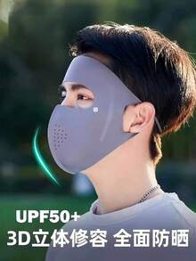 男性専用の大型・大顔用日焼け止めマスク、夏の新作通気性・カット登山・サイクリングマスク - ダークグレー - チェックする 8