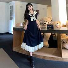 Women Midi Dresses - Black - View 4