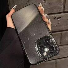 Minimalist Shockproof Thick Glitter Transparent Phone Case, Suitable For IPhone 16 Pro Max/16/16 Pro/16 Plus/15/15 Pro Max/15 Plus 15 Pro/14 Pro Max/14 Pro/14/13 Pro Max/13/13 Pro/13 Pro Max/12/12 Pro Max/12 Pro/11/11 Pro Max/11 Pro Soft Protective Cover - Black - View 6