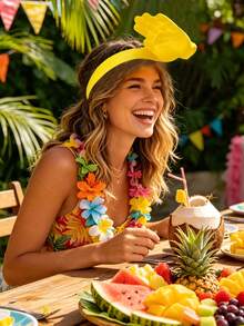 1pc Creative Funny Hand-Shaped Sun Hat, Outdoor Novelty Sun Hat; Summer Pool Party Sun Hat, Hawaii Sun Protection Hat, Outdoor Music Festival Decorative Hat, Beach Holiday Hat, Summer Party Decoration Accessory, Suitable For Summer Parties, Beach Vacations And Photo Props - Multicolor - View 3