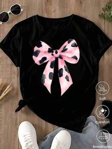 Unisex Casual One-Piece T-Shirt! The Women's Version Features A Classic Black Base With A Leopard And Lion Print, Offering A Retro-Chic And Versatile Style. Effortlessly Create A Casual Urban Look, Suitable For Everyday Wear, Vacations, And Leisure Activities. - .... - 查看 7