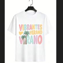 Camisetas unisex, tops, camisetas para hombre, camisetas para mujer, camisetas estampadas, camisetas de manga corta, apasionadas, a la moda, informales, playa, vacaciones - Blanco - Ver 2