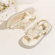 Girls' Princess Sandals, Mesh Butterfly Rhinestone Thong Sandals, Soft Non-Slip Beach Shoes - White - View 2