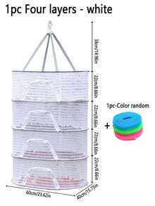 1pc,White/Black/Green,Foldable Food Drying Net Multi-Purpose Rack For Dried Fish, Vegetables, Herbs, And Jerky - Anti-Fly Cage With Fine Mesh Cover, UV-Resistant Material - Compact For Balcony, Deck, Or RV - Includes Removable Tray For Easy Cleaning - View 15