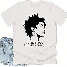 African American History T-Shirt For Men And Women, Black Print T-Shirt, Magic Fashion Retro Black T-Shirt With Natural African American Hairstyle - 白色 - 查看 6