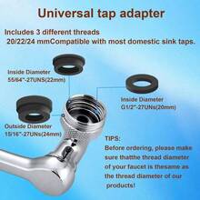 Rotating Faucet Extension Tube Splash-Proof Faucet Extension Tube Rotating Faucet Multi-Function Arm Rotatable Bathroom And Kitchen Faucet Replacement Part - A - View 2