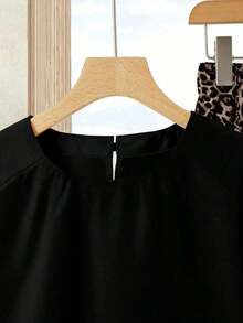 2 piezas Conjunto casual de verano para mujer con parte superior de unicolor + falda estampada, conjunto de verano para mujer, conjunto de falda y blusa, conjunto de falda y blusa para mujer, conjunto de falda estampada, conjunto de prendas con estampado animal para mujer, conjunto casual de 2 piezas para mujer - Multicolor 4 - Ver 9