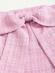 Vestido elegante estilo "chica rica" de Navidad en color magenta con parte superior de tubo, lazo y diseño chic francés, atuendo de estilo Y2K para fiesta, vestido de fiesta corto y elegante para mujer - Blanco - Ver 5