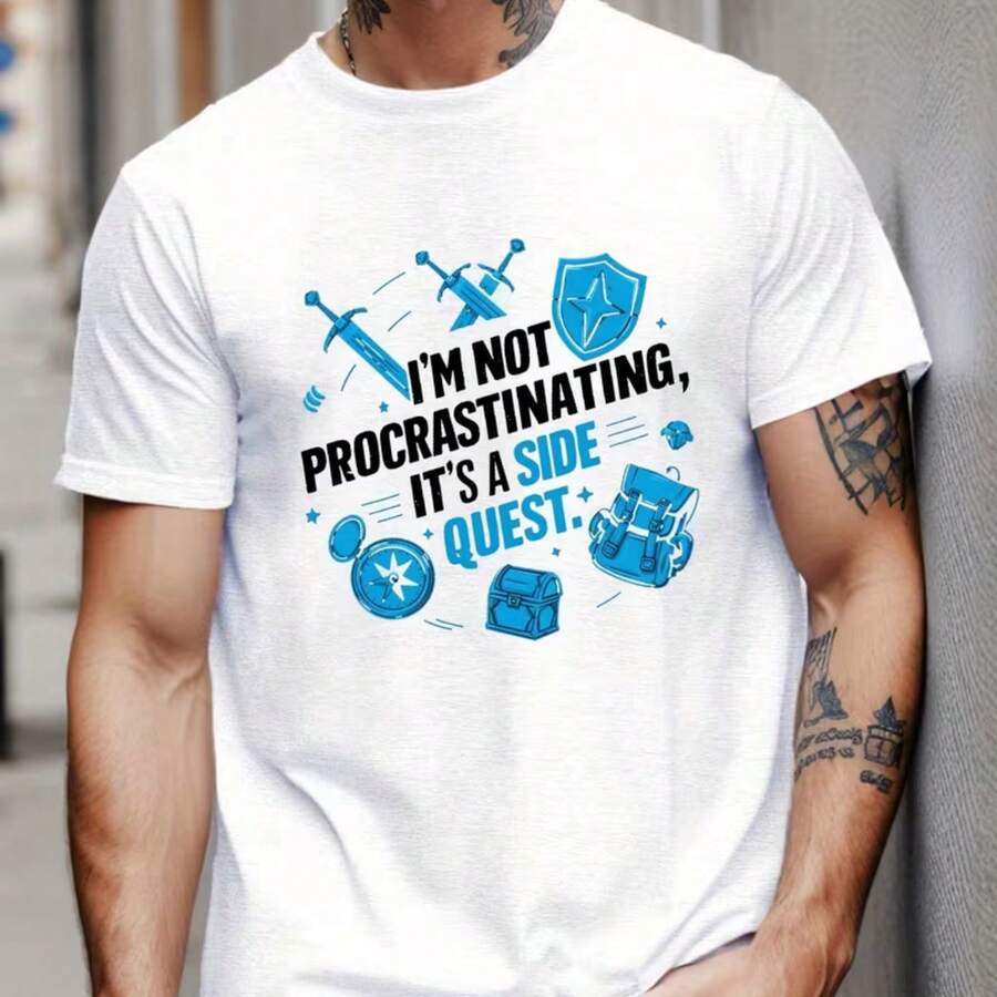 Printed T-Shirt For Men And Women - White - View 1