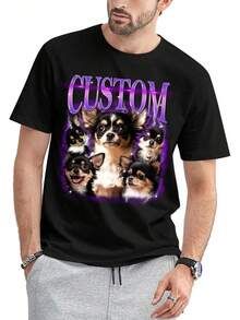 Your T-Shirt With Personalized Text, Custom Your Own Bootleg Shirts, Custom Bootleg Rap Tee, Birthday Gift - 紅色 - 查看 2