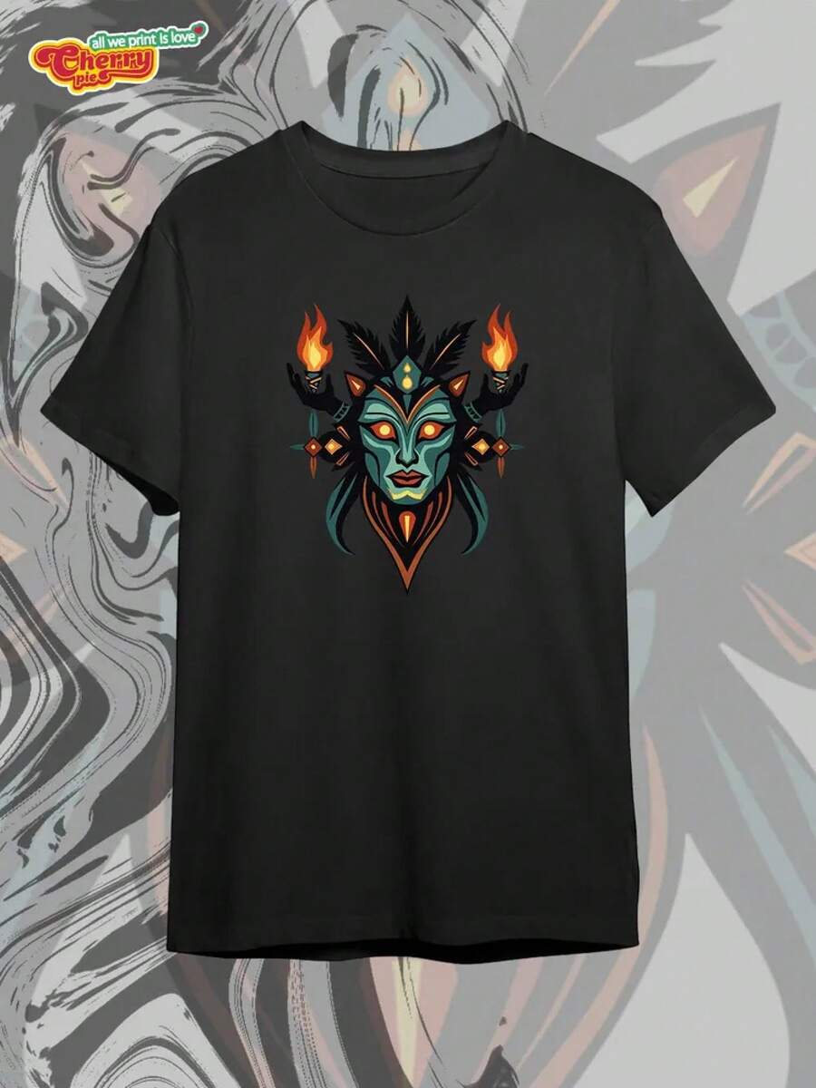 CherryPie T-Shirt With Shamanic Motifs - B - View 1