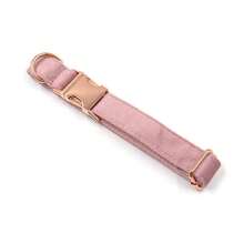 2pcs/Set, Soft Velvet Zinc Alloy Buckle Collar + Leash Set, Suitable For Large, Medium And Small Pets, Pet Outdoor Supplies, Outdoor Dog Leash, Soft & Comfortable, Durable Zinc Alloy Buckle, Plated Gold, More Sturdy Than Plastic, Metal Buckle Easy To Tighten And Quick Release, Holiday Birthday Gift (Due To Fabric Batch Difference, Slight Color Difference, Random Delivery) - Dusty Pink - View 9