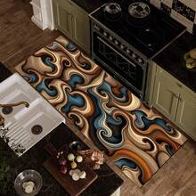 1pc Printed Pattern Rug, Long Doormat Series, Indoor Entrance Mat, Bedroom Bedside Mat, Kitchen Mat, Suitable For Living Room, Laundry Room, Bathroom - Multicolor - View 3