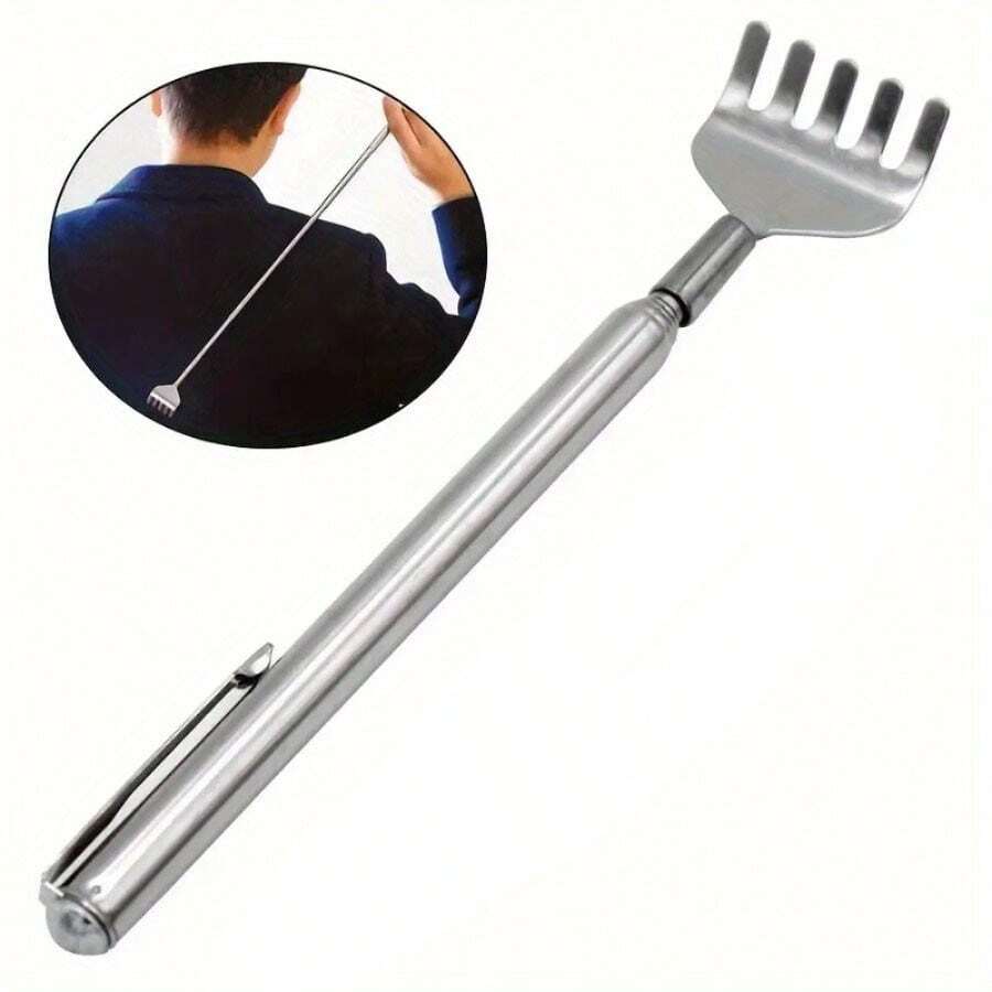 1/3/6pcs Premium Mini Massage Wand – Extendable Back Scratcher & Massager, Pen-Style Stainless Steel With Pocket Clip, Portable Deep-Kneading Tool For Muscle & Back