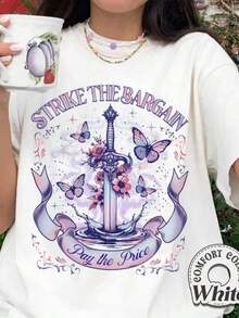 1 Piece Artsadd Little Osha Butterfly, Quick-SilverCallie Hart Merch, Saeris Fane Kingfisher Inspired, Unisex Oversized Fan T-Shirt, 180g 100% Cotton - 4-白 - 查看 12