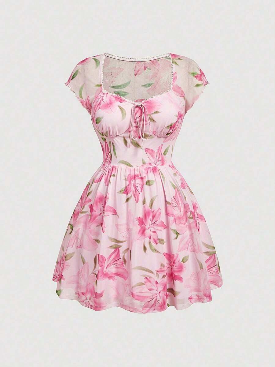 2026 MOD Vestido De Talla Grande Para Mujer De Color Sólido - Rojo cereza - Ver 1