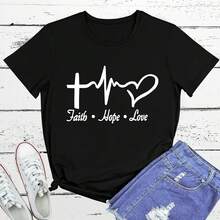 BLACKMYTH Camisetas gráficas para mujer, camisas de fe para mujer - Negro - Ver 2
