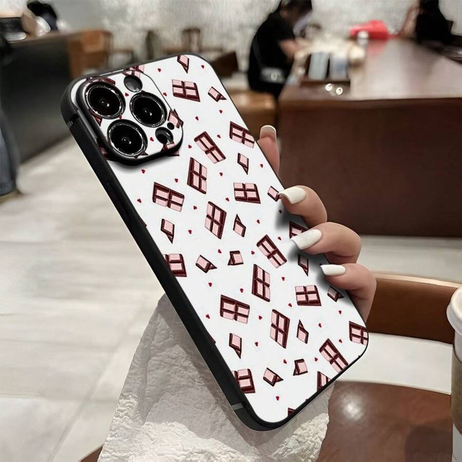 Chocolate-Themed Phone Case Decorated With Hearts And Candies, Suitable For IPhone 16, 15, 14, 13, 12, And 11 Pro Series. Made Of TPU Material, It Offers Shockproof Protection. It Makes A Great Gift For Family, Friends, Children, Birthdays, New Year's, Holidays, Boyfriends, Girlfriends, And Valentine's Day. - (單色)每包1件 - 查看 1